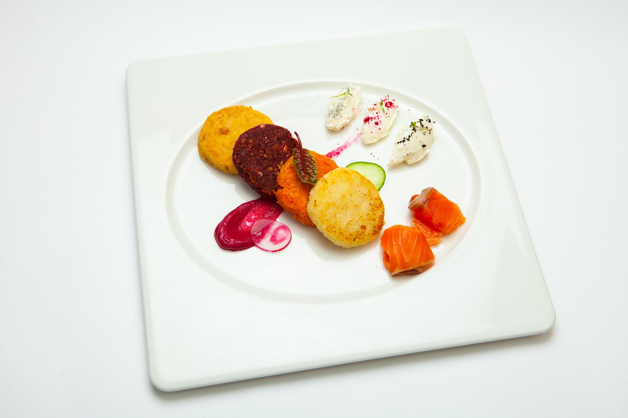 Close-up colorful plated appetizer